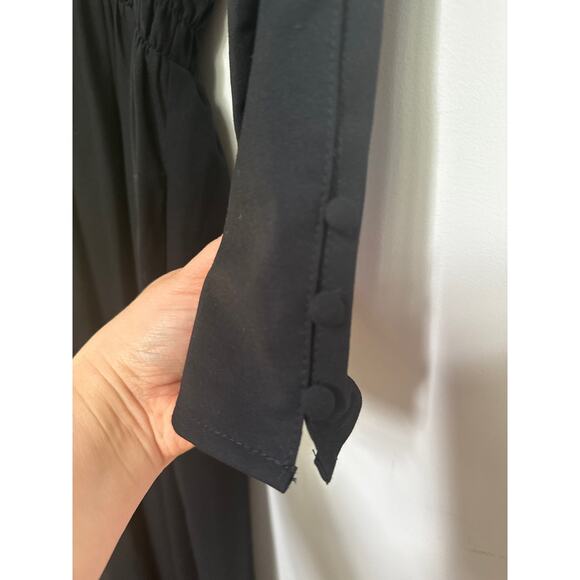 Zara Elastic Waist Midi Length Black Dress Size Small - Picture 5 of 7